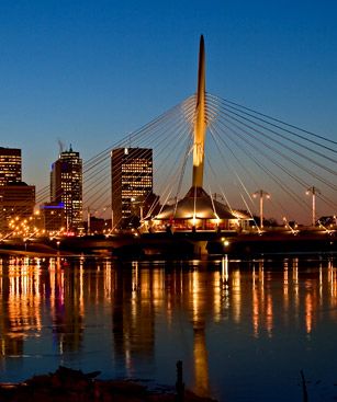 Winnipeg Vue Nocturne Pont Provencher