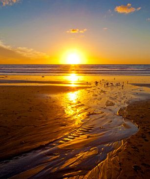 Carlsbad Plage Coucher Soleil