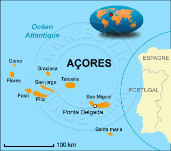 Carte des Açores