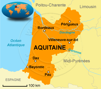 Carte de l'Aquitaine