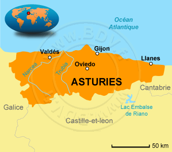 Carte des Asturies