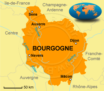 Carte de la Bourgogne