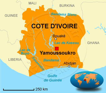 Carte de la Côte d'Ivoire