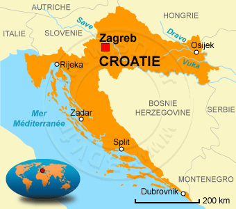 Carte de la Croatie