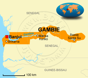 Carte de la Gambie