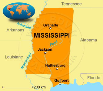 Carte du Mississippi