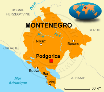 Carte du Monténégro