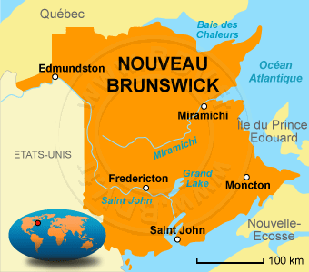 Carte du Nouveau-Brunswick