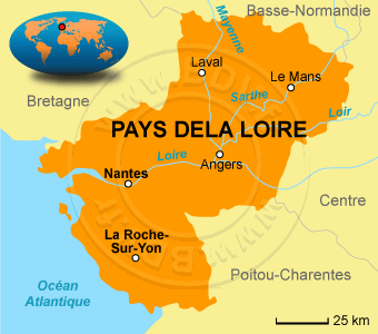 Carte des Pays de la Loire