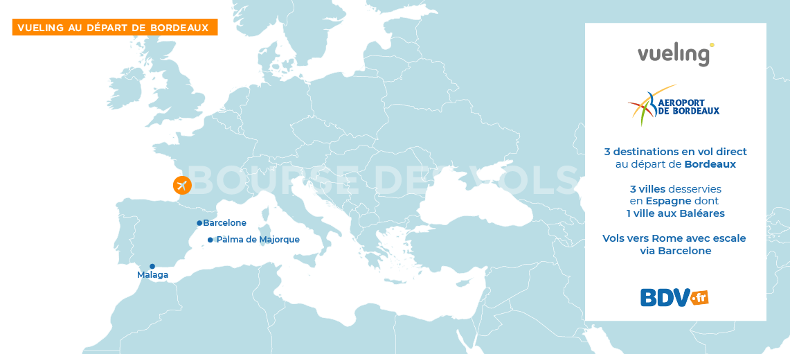 Destinations Vueling-airlines départ Bordeaux